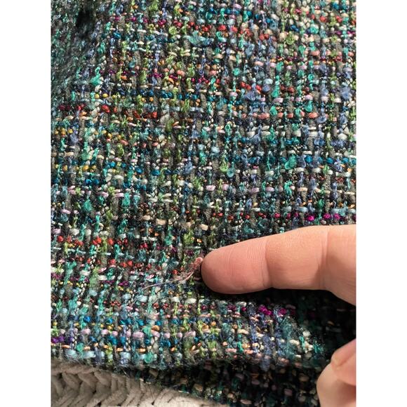 Coldwater Creek Full Zip Tweed Boucle Jacket Womens Plus Size 18 Lined Blue - Picture 9 of 12